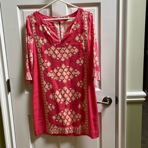 J Crew Printed Linen Dress with Lining Size 6
